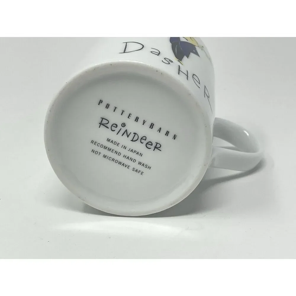 Pottery Barn Reindeer Dasher Christmas Coffee Cocoa Cup Mug 4” Replacement